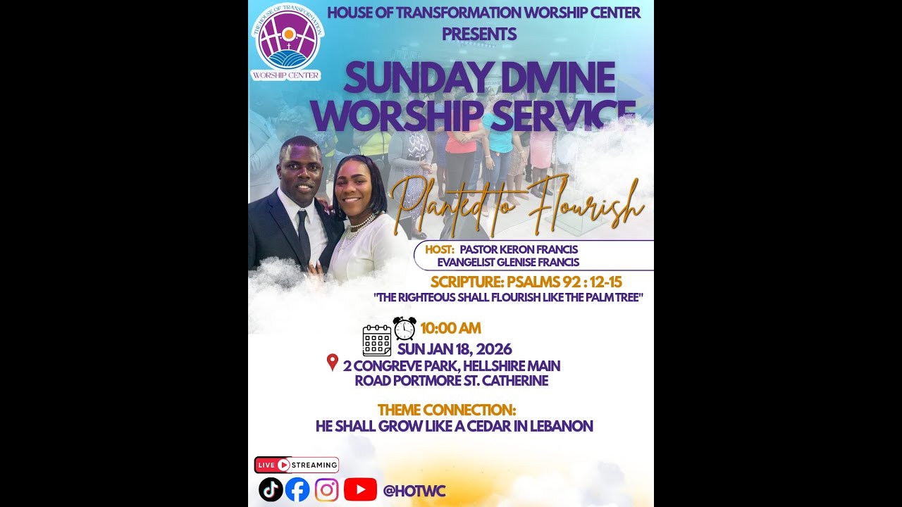 Welcome to our Sunday Divine Worship Service