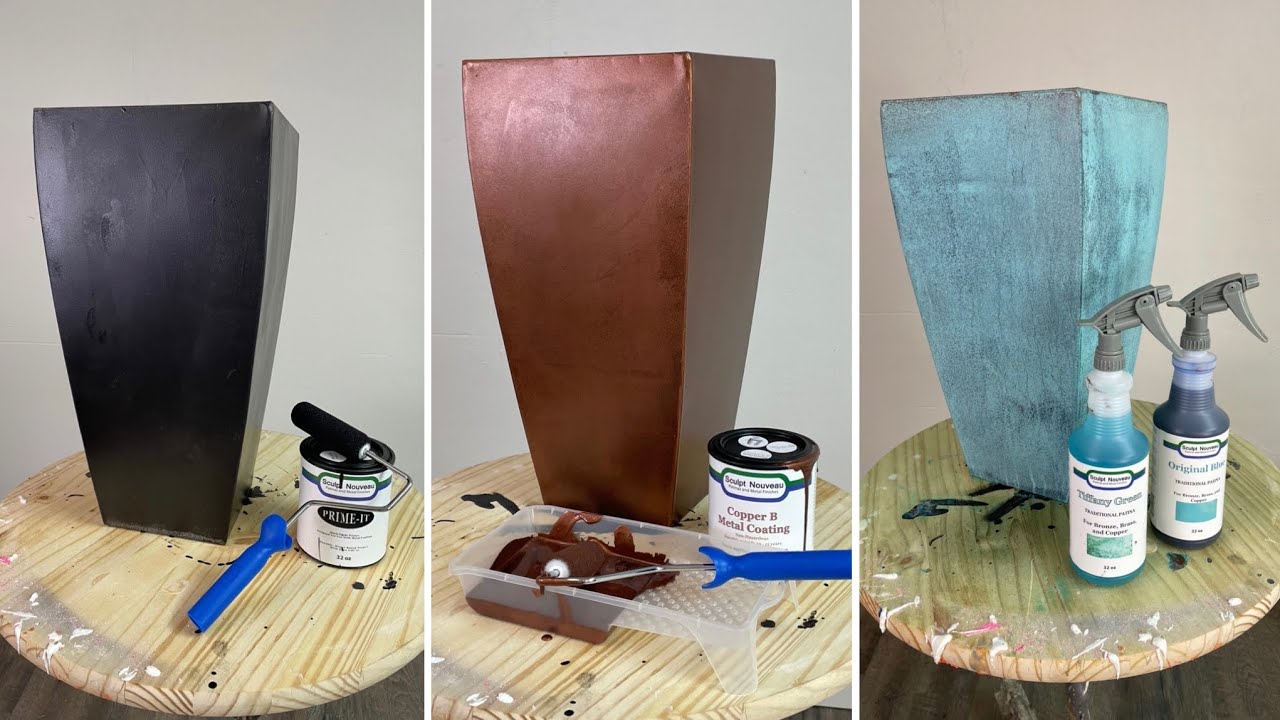 Metal Coating Tutorial: Blue Green Patina Over Copper B Metal Coating