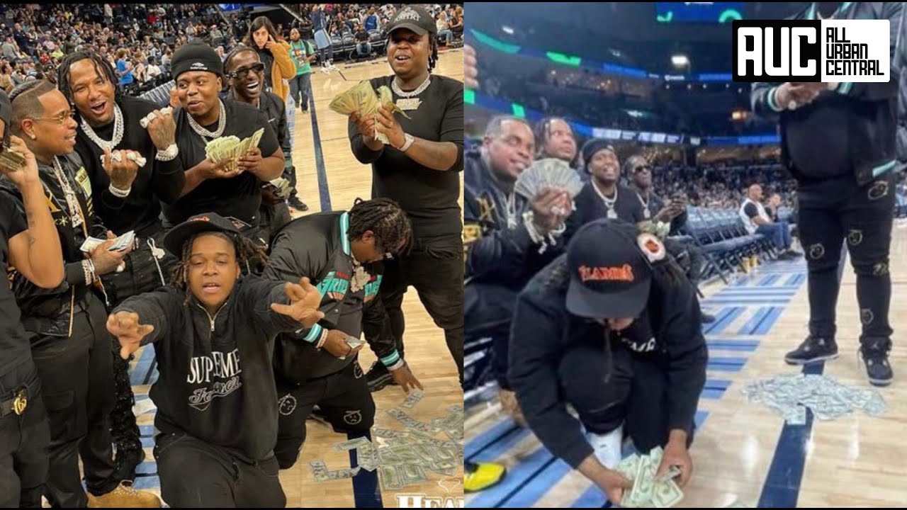 Moneybagg Yo Finesse2Tyme Shoot Dice Courtside At Grizzlies Game