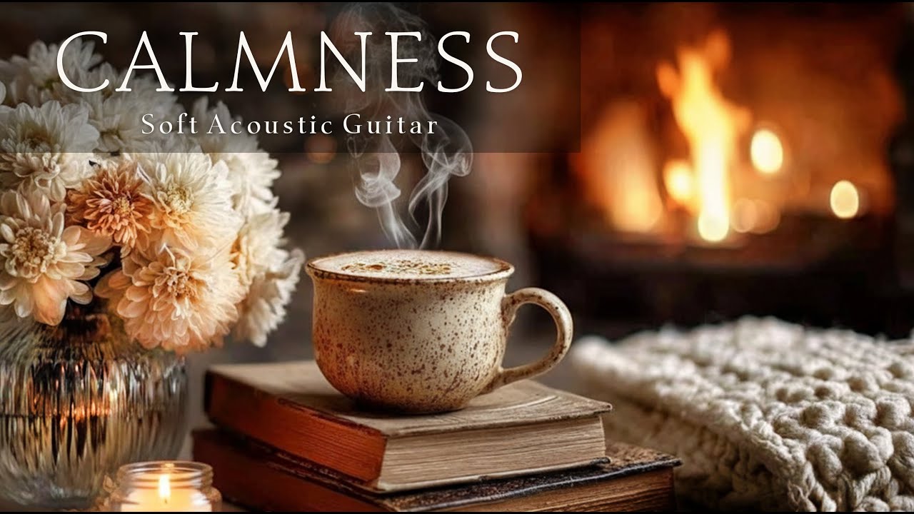 Relaxing Acoustic Guitar for Calmness & Inner Peace | Cozy Fireplace (2 Hours)