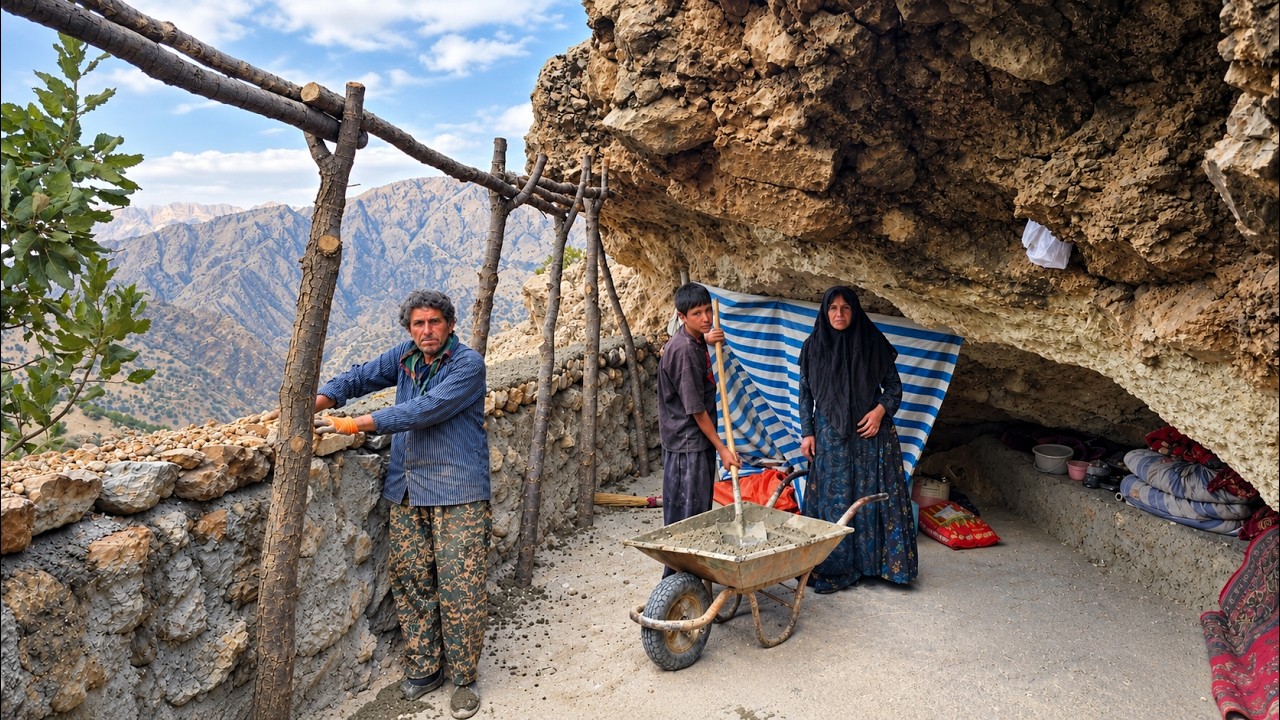 🏔️Cave Life | Building a Safe Home in a Mountain Cave and the Struggle for Survival 🪨🔥