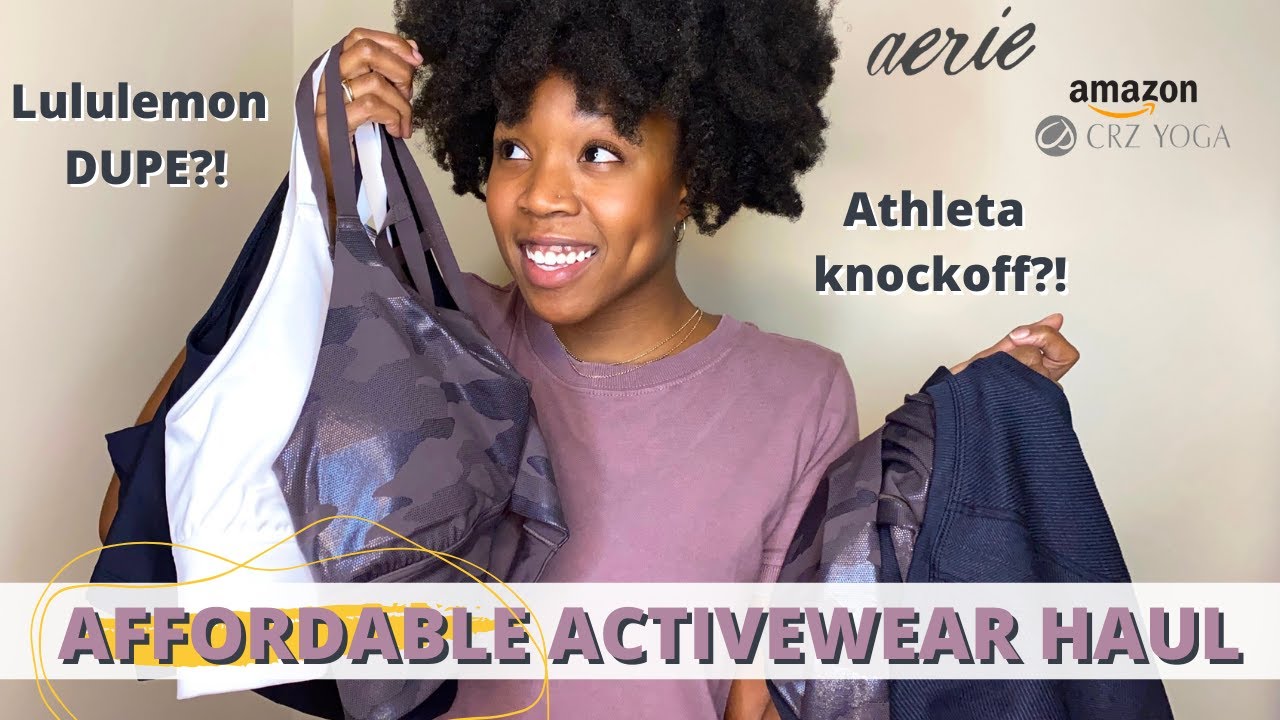 Amazon brand CRZ YOGA & AERIE AFFORDABLE ACTIVEWEAR HAUL & TRY ON! | Lululemon & Athleta DUPES!