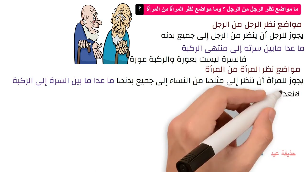 الأحكام المتعلقة بالنظر إلى المرأة الأجنبية فقه حنفي الصف الثالث الإعدادى حذيفة عيد