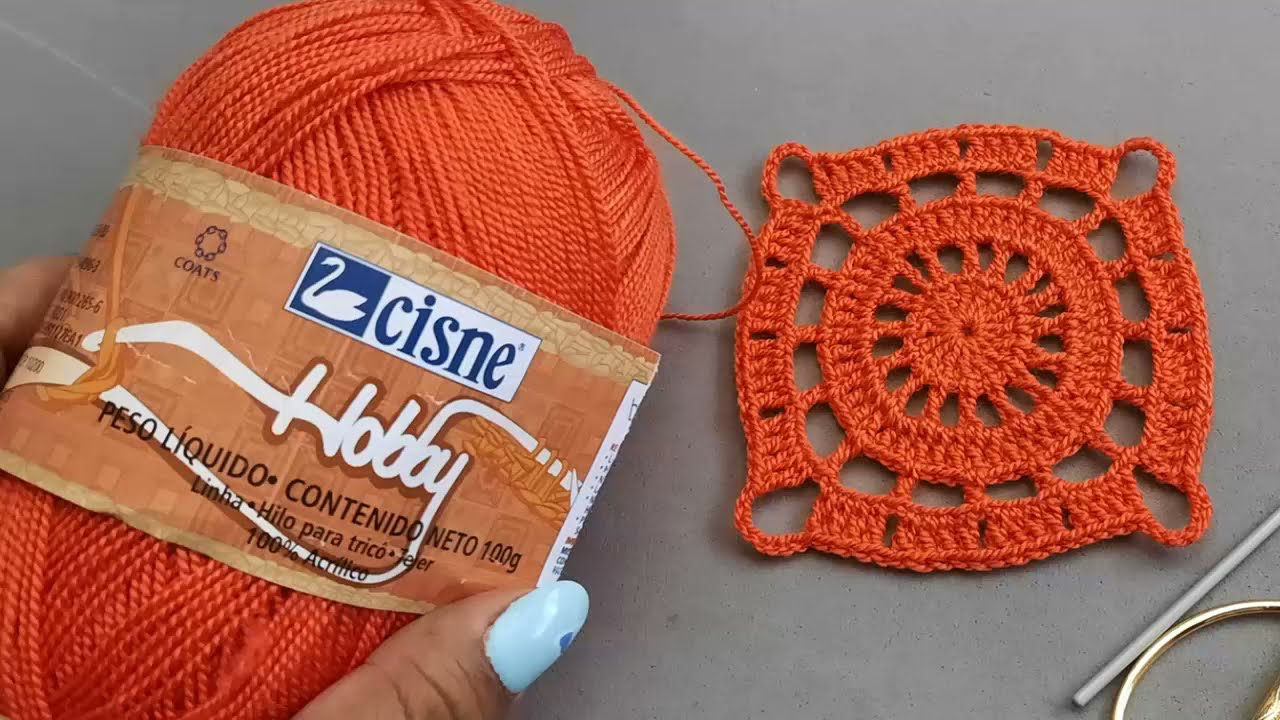 Cuadro a crochet Mandarina