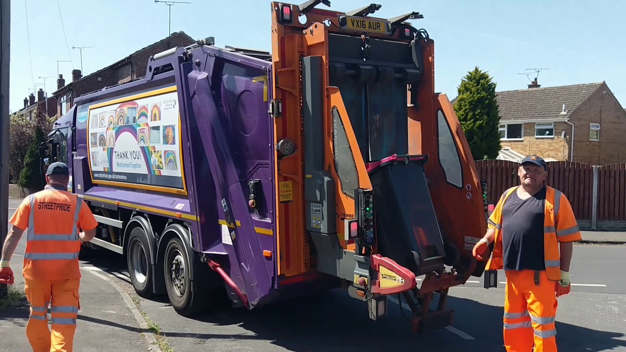 Dennis Elite 6 Bin lorry, Terberg TA-DE lift