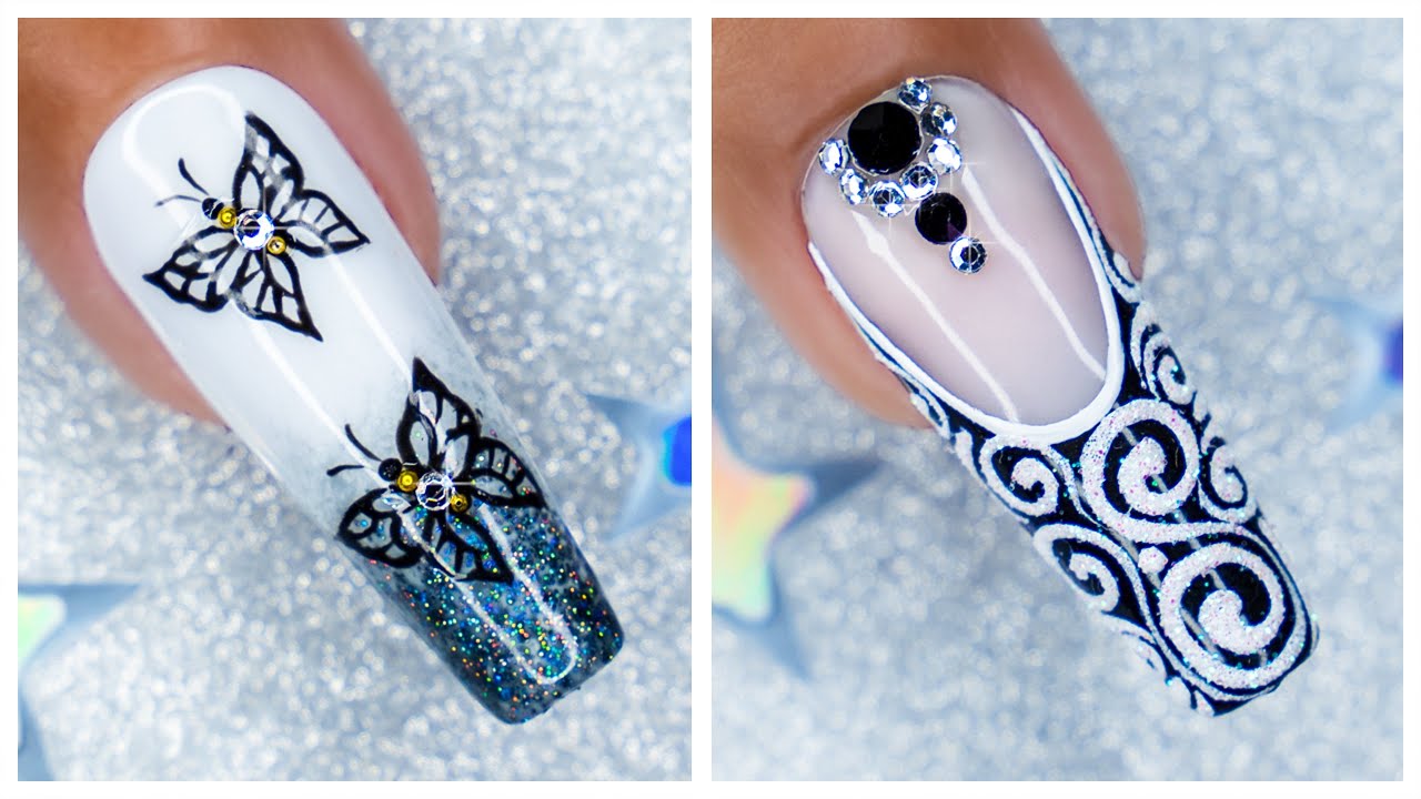 Classic Black & White Nail Design | New Nail Art Compilation