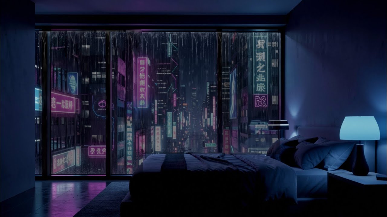 Deep Sleep Rain Sounds 🌧️ Relaxing Urban Room Ambience