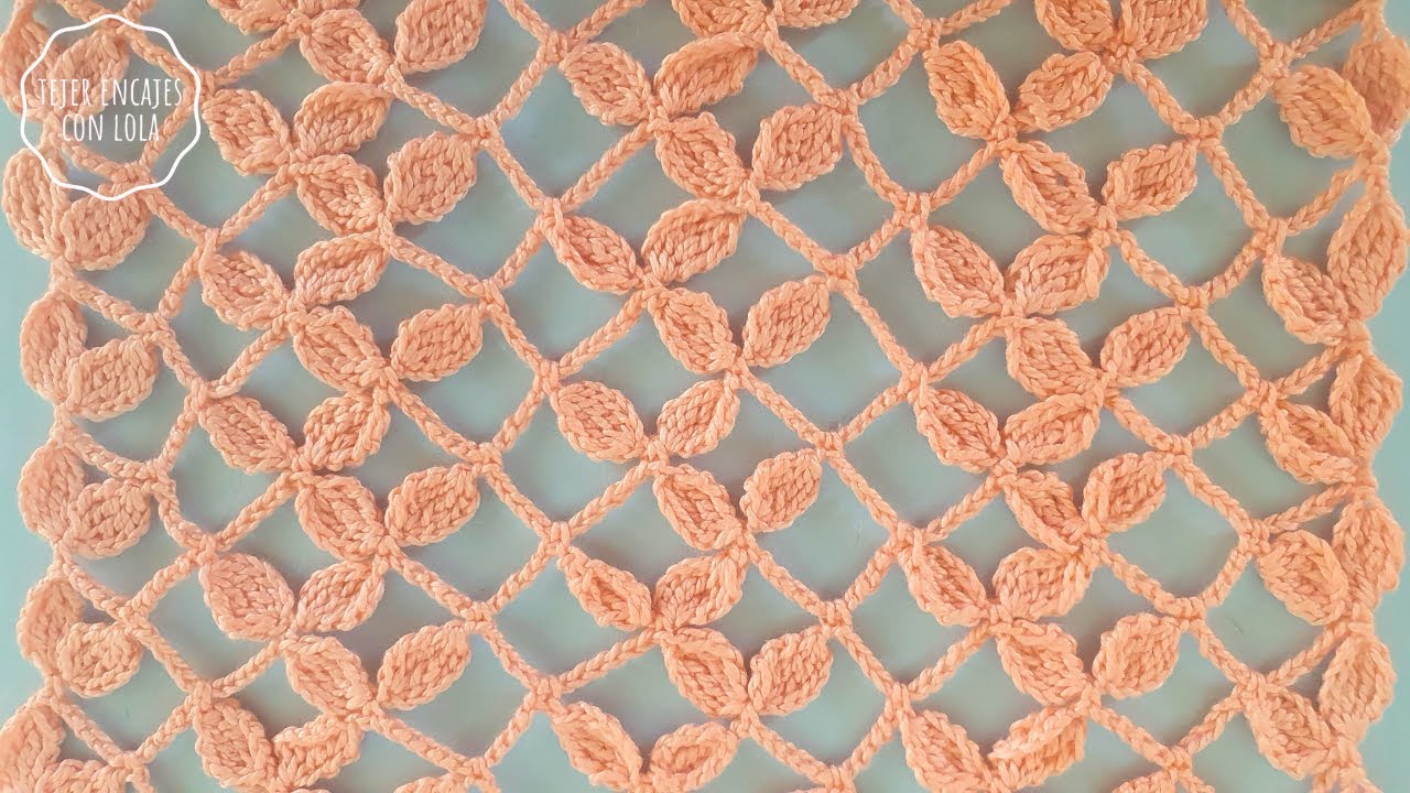 Tejiendo una Malla de Encaje con Detalles de Hojas 🌿🧶 Patrón de Crochet Tejidos