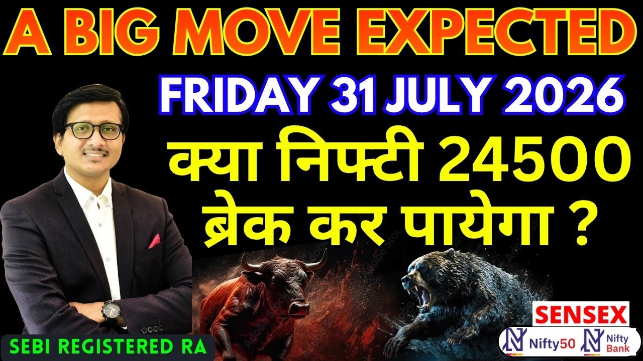 Nifty Prediction Sensex Analysis for Tomorrow FRIDAY 31 JULY 2026 | Nifty 50 Bank Nifty Tomorrow