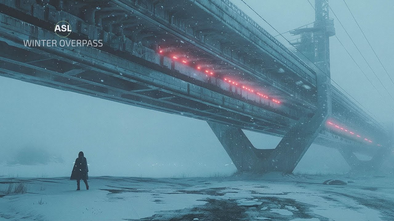 Echo at the Winter Overpass — 1 Hour Snowstorm Wind + Dark Ambient Drone (No Thunder)