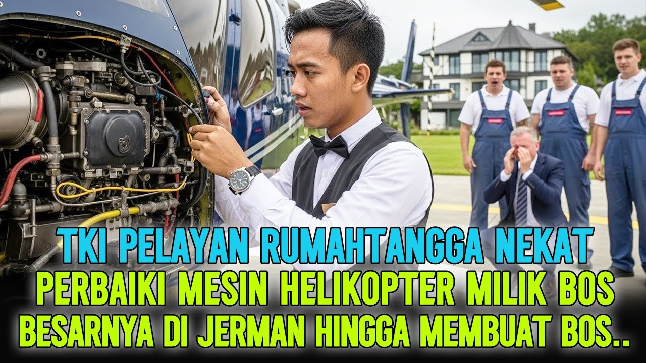 KISAH NYATA‼️TKI PRIA PELAYAN MILYARDER JERMAN BERHASIL PERBAIKI HELIKOPTER PRIBADI DI HANGGAR