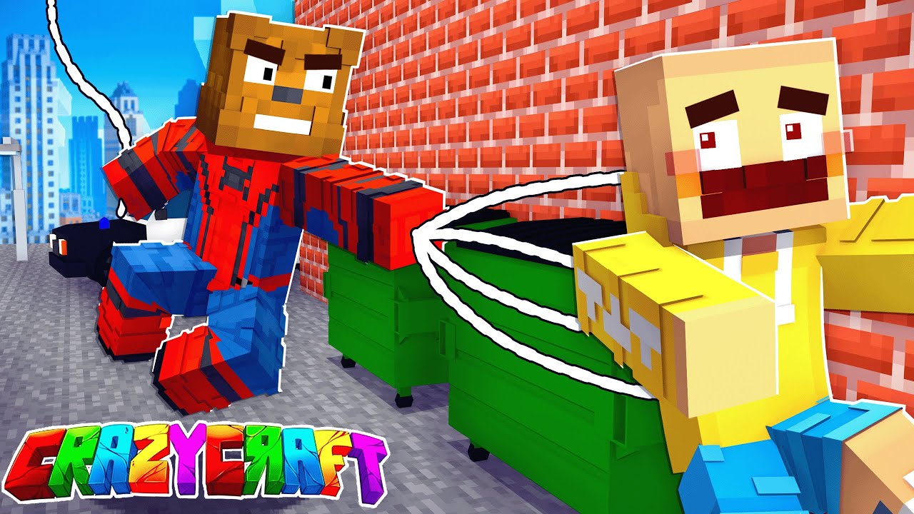 Becoming SPIDERMAN In Minecraft Crazy Craft