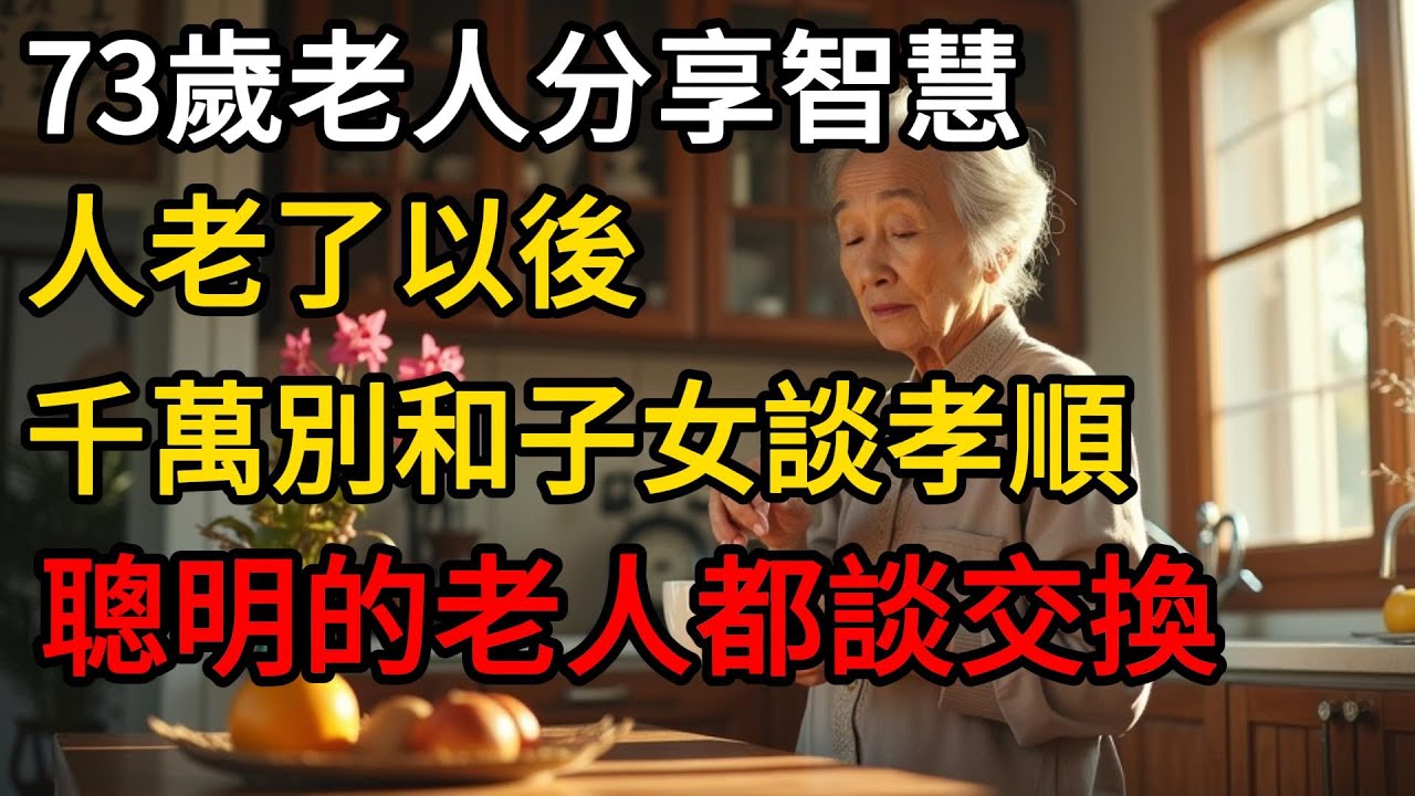73歲老人分享智慧——人老了以後，千萬別和子女談孝順，聪明的老人都談交換
