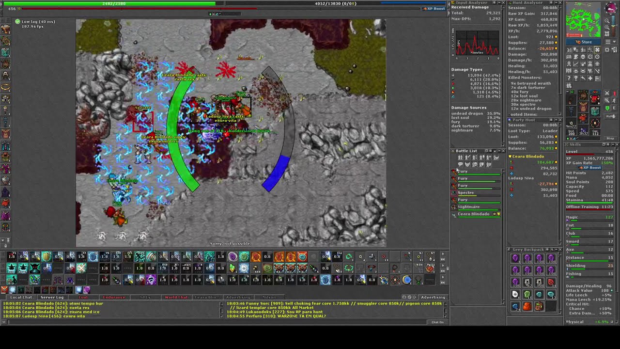 DUO EK+ED HUNT FURY ORAMOND TIBIA - GUILD ENDURANCE INABRA - EK 624 ED 456 - 850KK PROFIT E 3KK RAW