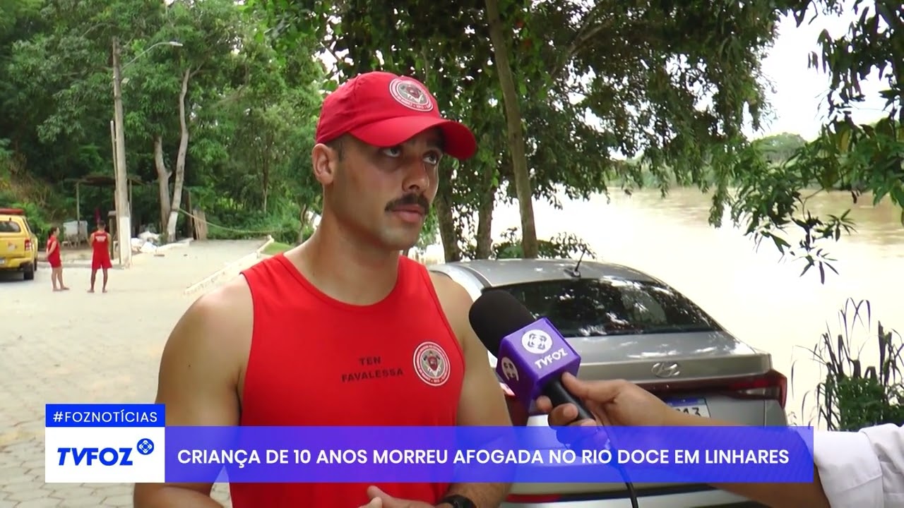 Criança de 10 anos morreu afogada no rio Doce em Linhares