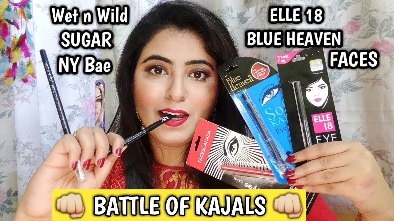 Elle18 |Sugar | Wet n wild| Blue heaven| NyBae |Faces Magneteyes Kajal || Best Kajal in India  ?