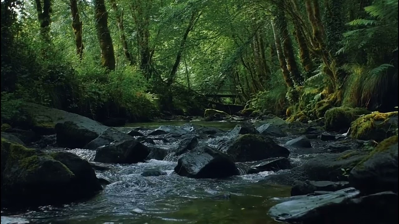 Tranquil Forest Stream Ambience for Anxiety Relief - Soothing Nature Sounds and Water Flow