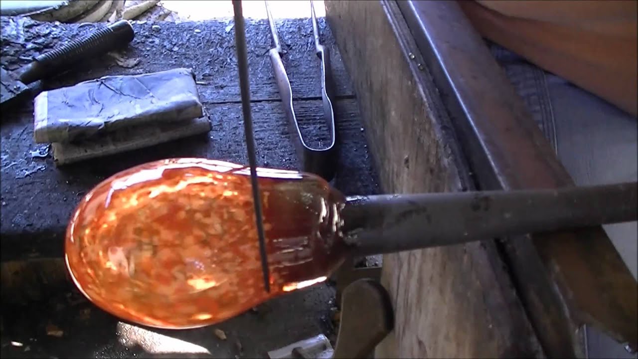 Glassblowing, Blowing a Glass Cup with Andy Cohn in Balboa Park San Diego