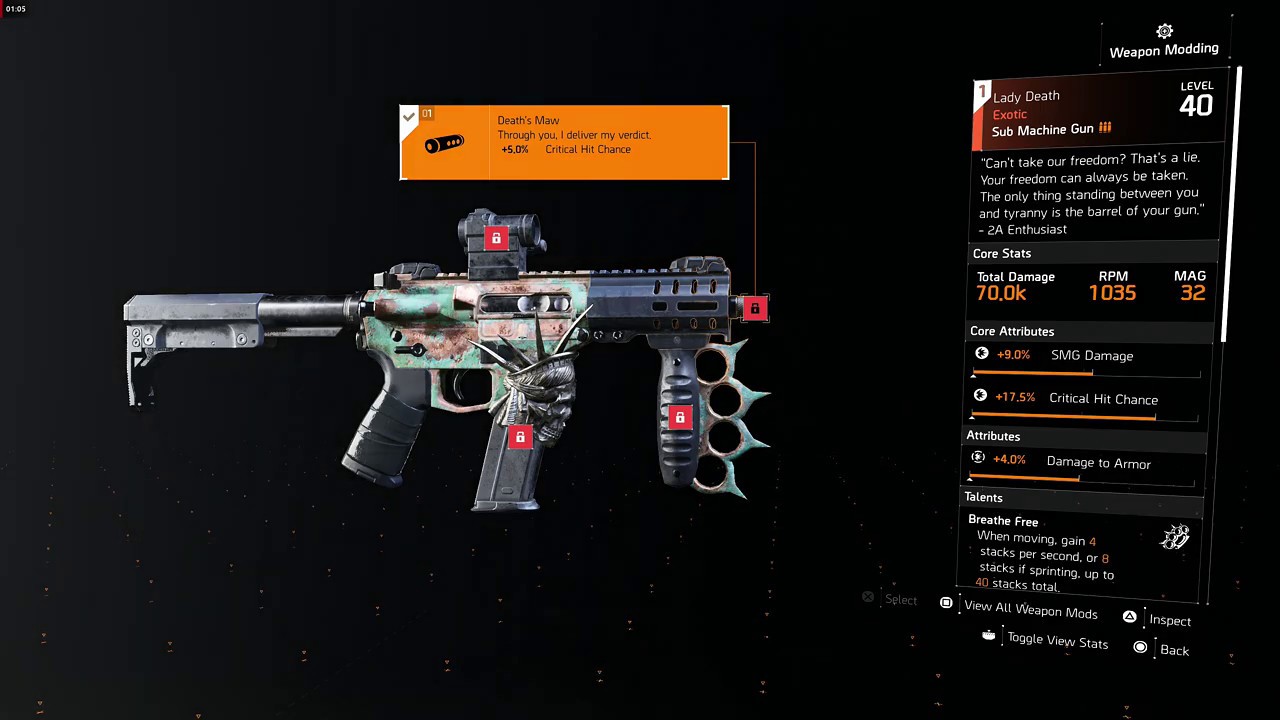 How to actually get ''Lady Death'' Exotic in The Division 2.