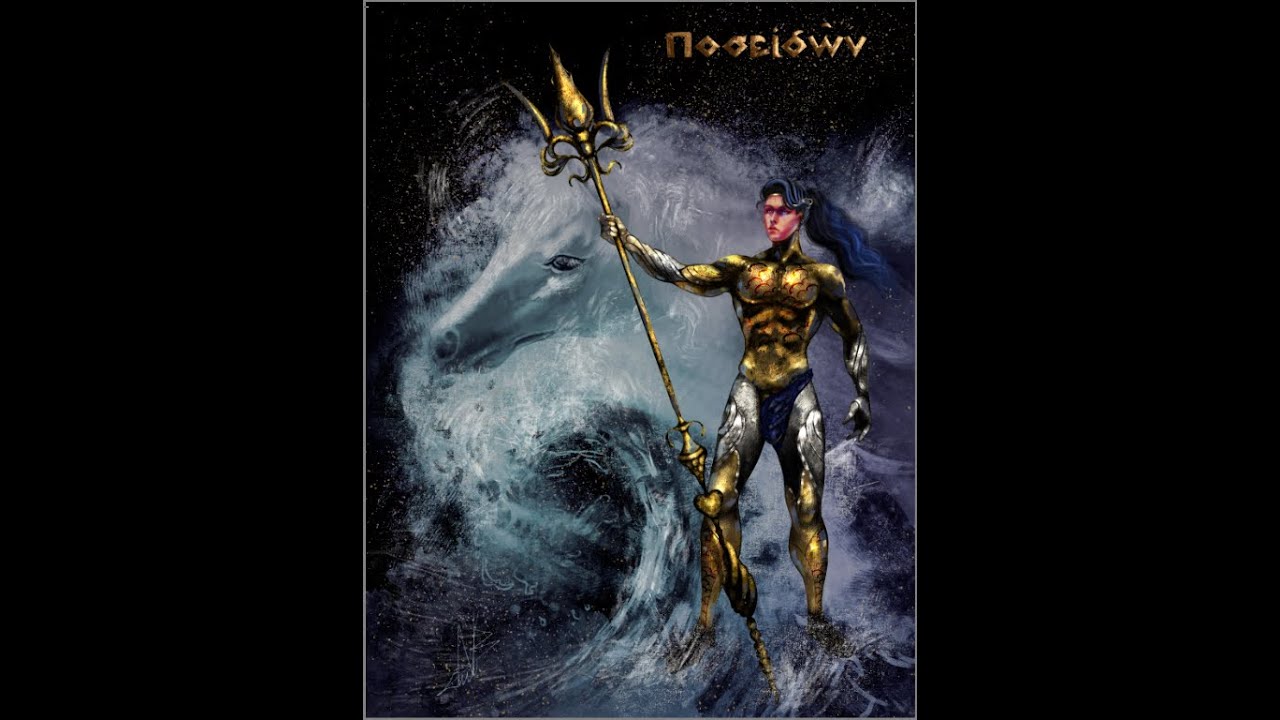 Poseidone, pittura digitale in Clip Studio Paint.