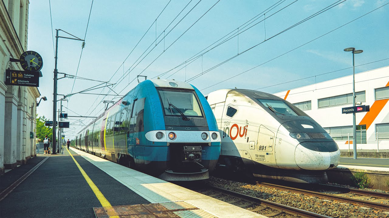 4K COMPILATION TGV ET TRAINS EN ACTION - ANCENIS - LOIRE ATLANTIQUE 🇫🇷