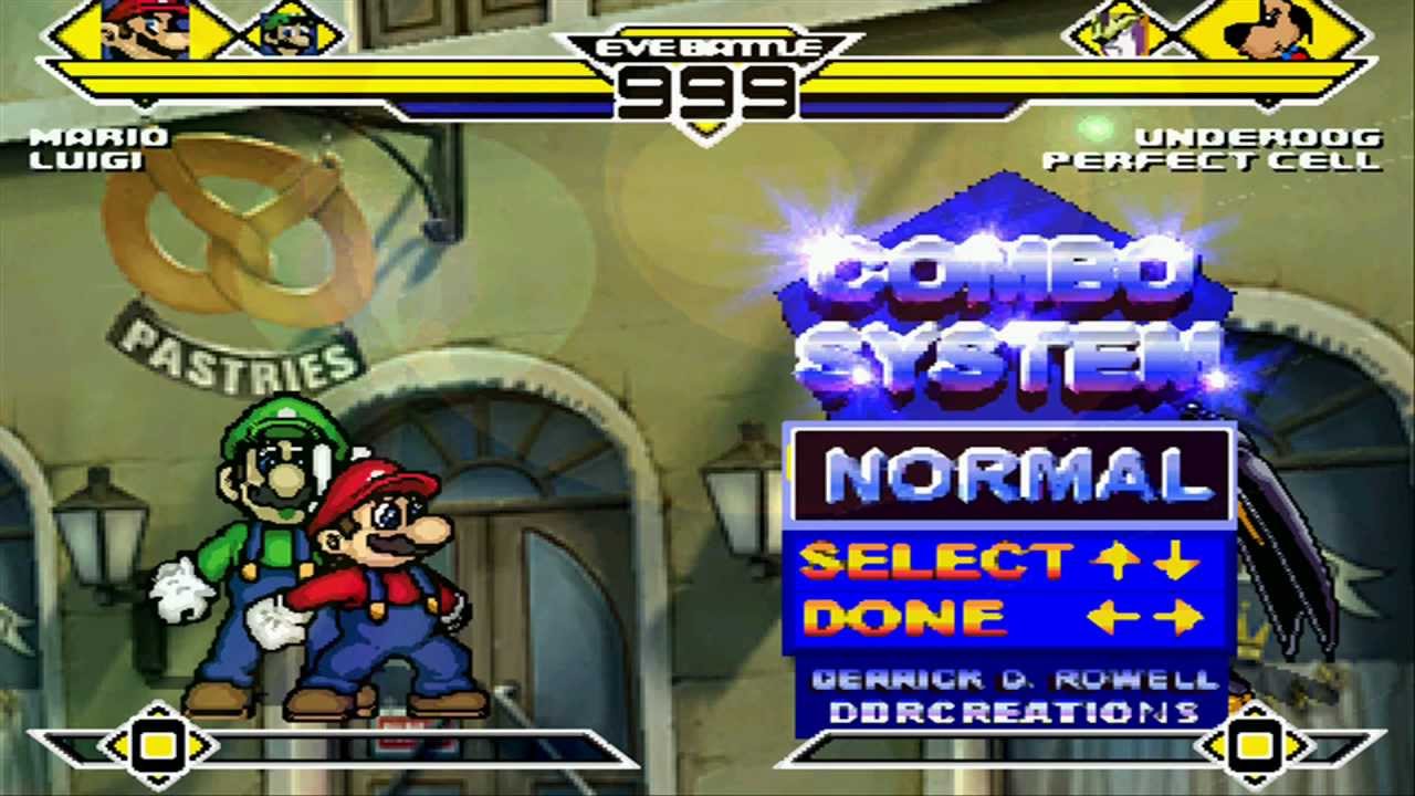Mario & Luigi (SSBB) vs Underdog & Cell MUGEN Battle!!!
