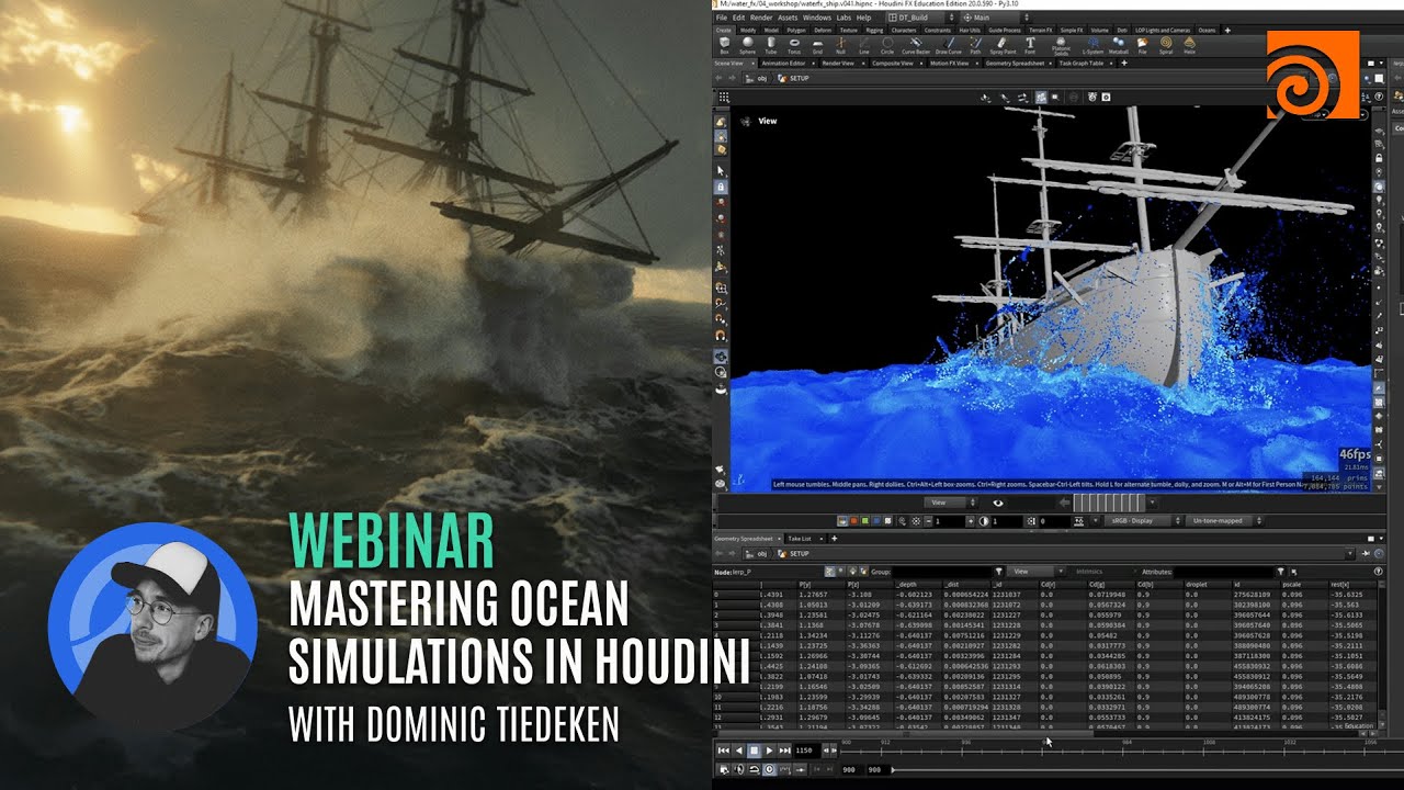 Webinar: Mastering Ocean Simulations in Houdini with Dominic Tiedeken