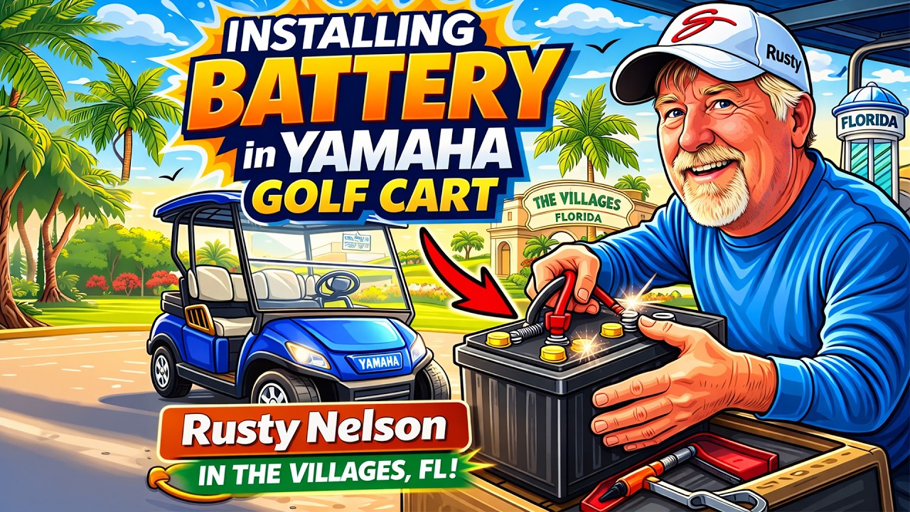 Quick Tips with Rusty in The Villages, Florida.  Installing a new golf Cart Battery.