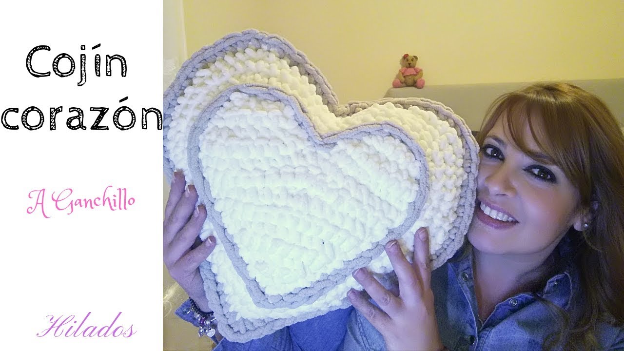 COJÍN CORAZÓN A GANCHILLO O CROCHET