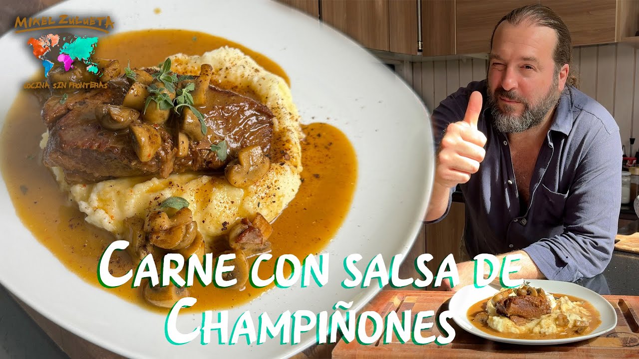 CARNE CON SALSA DE CHAMPIÑONES! Receta que no falla, para lucirse.