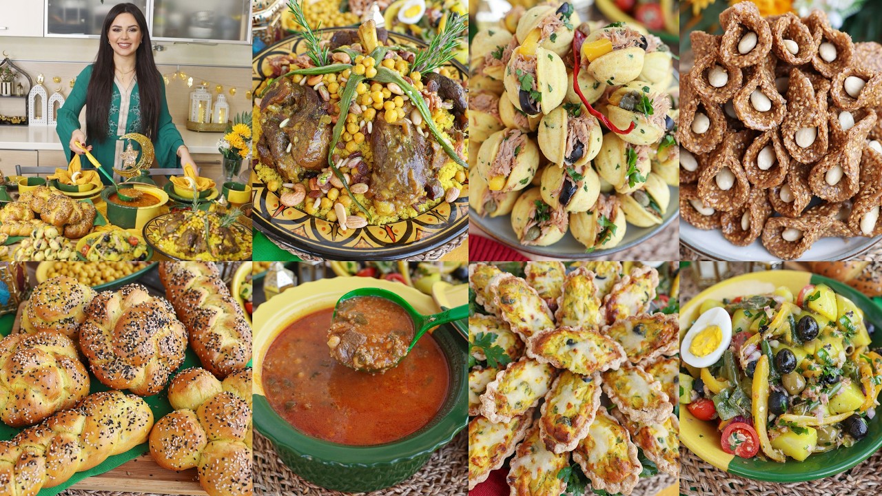 طاولة رمضان الأولى 2026🌙شربة شعير-كسكسي أزعر-خبز رمضان-جوزة مالحة-بركات-سلاطة فلفل مشوي-جلجلانية❤️