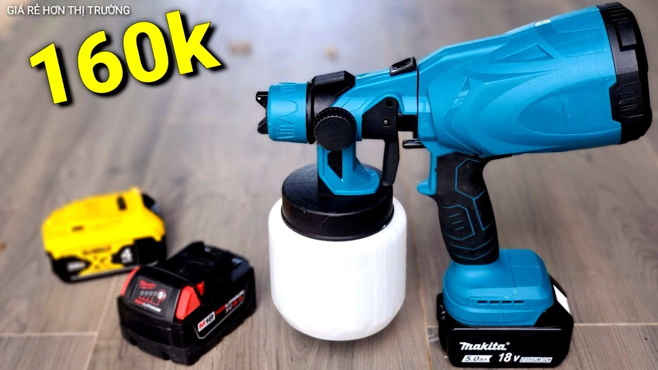 Máy phun sơn sử dụng pin chân MAKITA phổ thông 800ml
