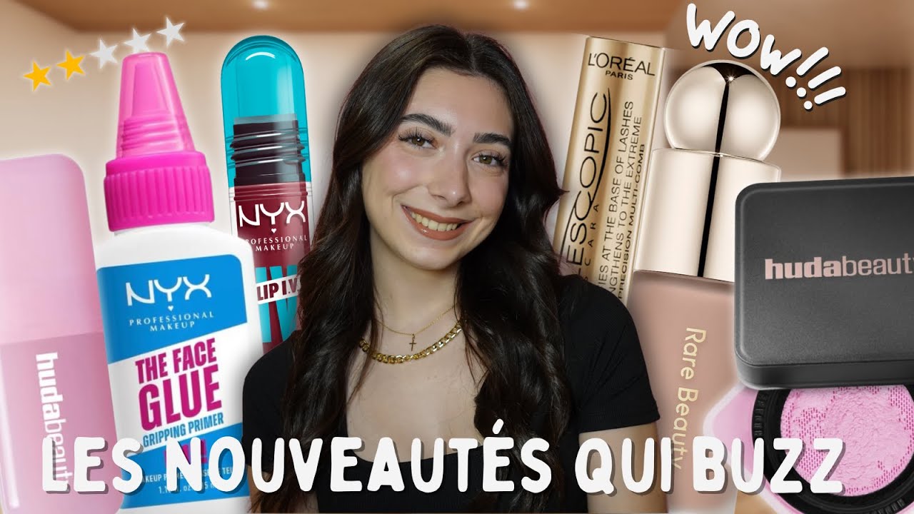 JE TESTE LES NOUVEAUTÉS MAKEUP QUI FONT LE BUZZ 🔥🤩 (Rare Beauty, Huda Beauty, Nyx...)