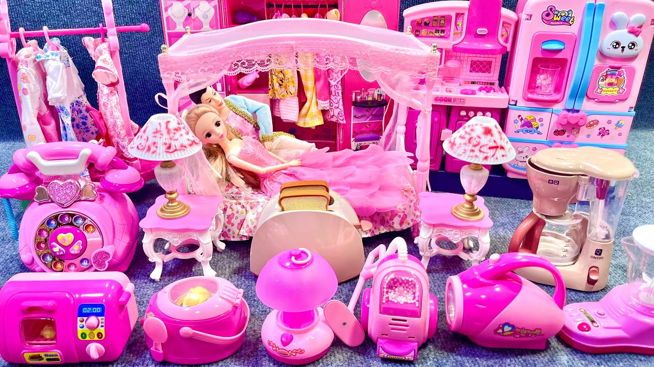 15 Minutes Satisfying with Unboxing Barbie Princess Bedroom Furniture Collection Toys Review｜ASMR