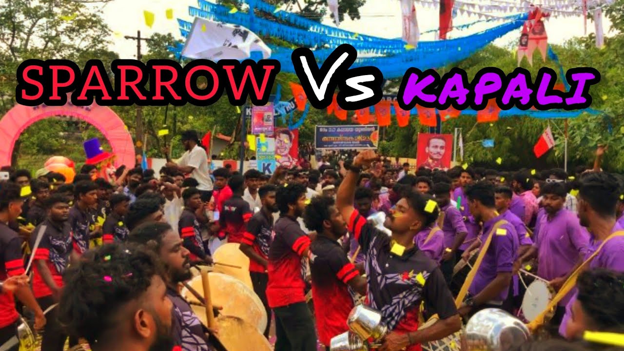 SPARROW❤️ VS KAPALI💜 ഒരു സൗഹൃദ മുട്ടൽ @KOLLAM | SPARROW THAMBOLAM ❤️🥁 / KAPALI KALASAMITHI 💜🥁