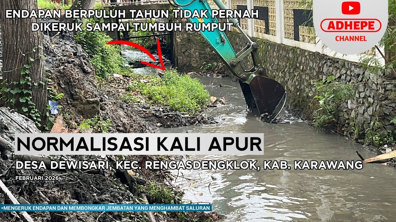 MENGERUK ENDAPAN DAN MEMBONGKAR JEMBATAN | NORMALISASI KALI APUR - KARAWANG 2026 