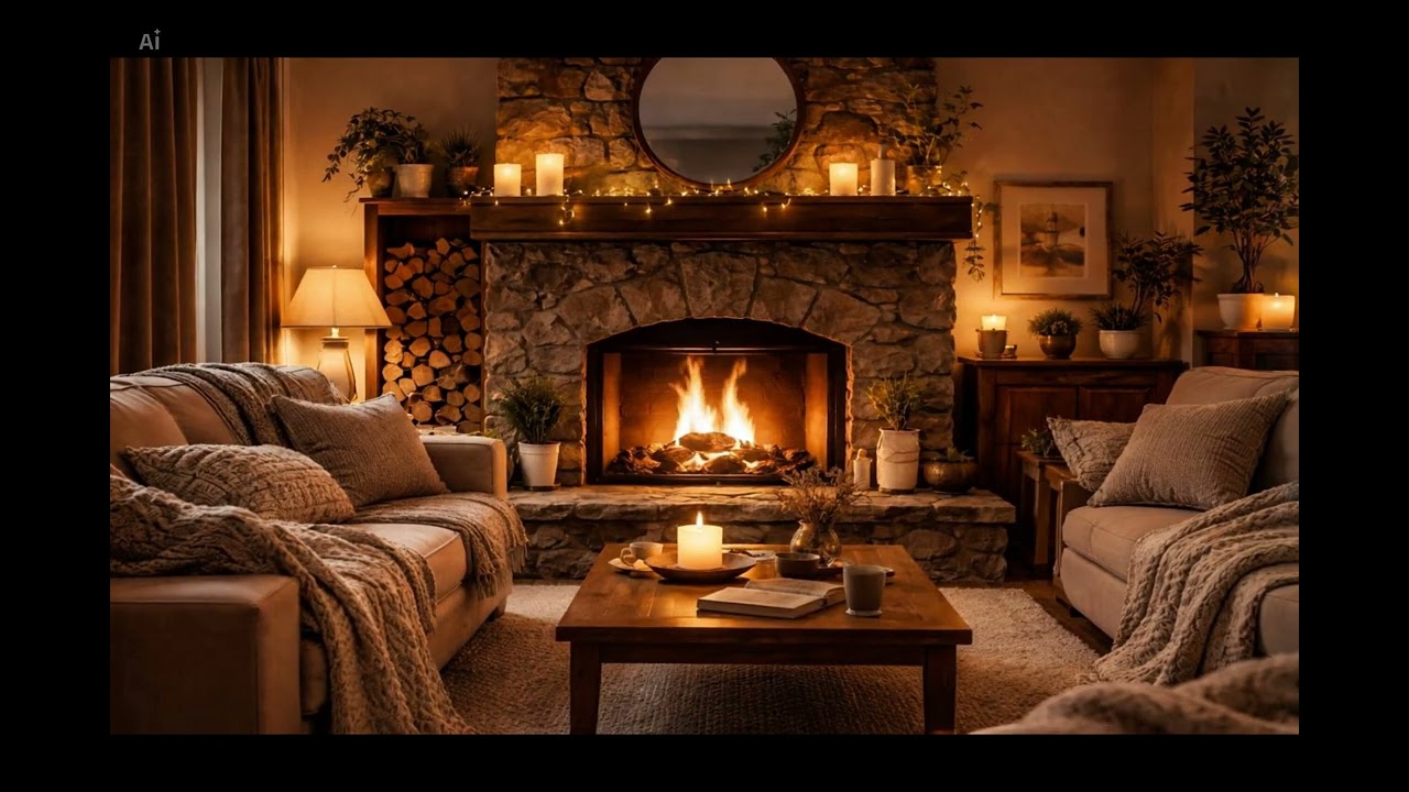 Kojąca Muzyka i Dźwięk Kominka 🔥 Najlepszy Relaks do Snu i Czytania | Cozy Piano & Fire