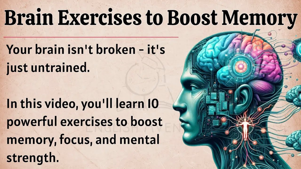 10 Brain Exercises to Boost Memory, Focus & Mental Power || Graded Reader || Improve Your English✅️