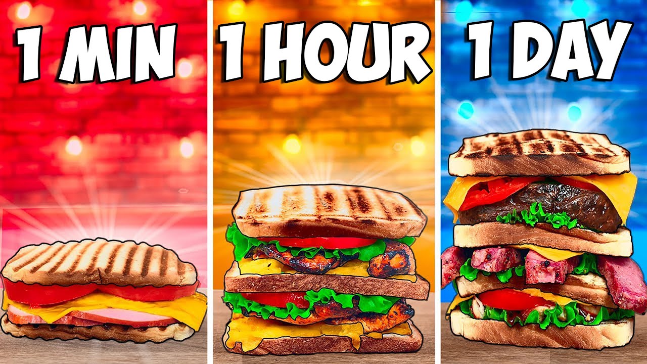 1 minuto vs. 1 hora vs. de 1 día sándwich por VANZAI COCINANDO