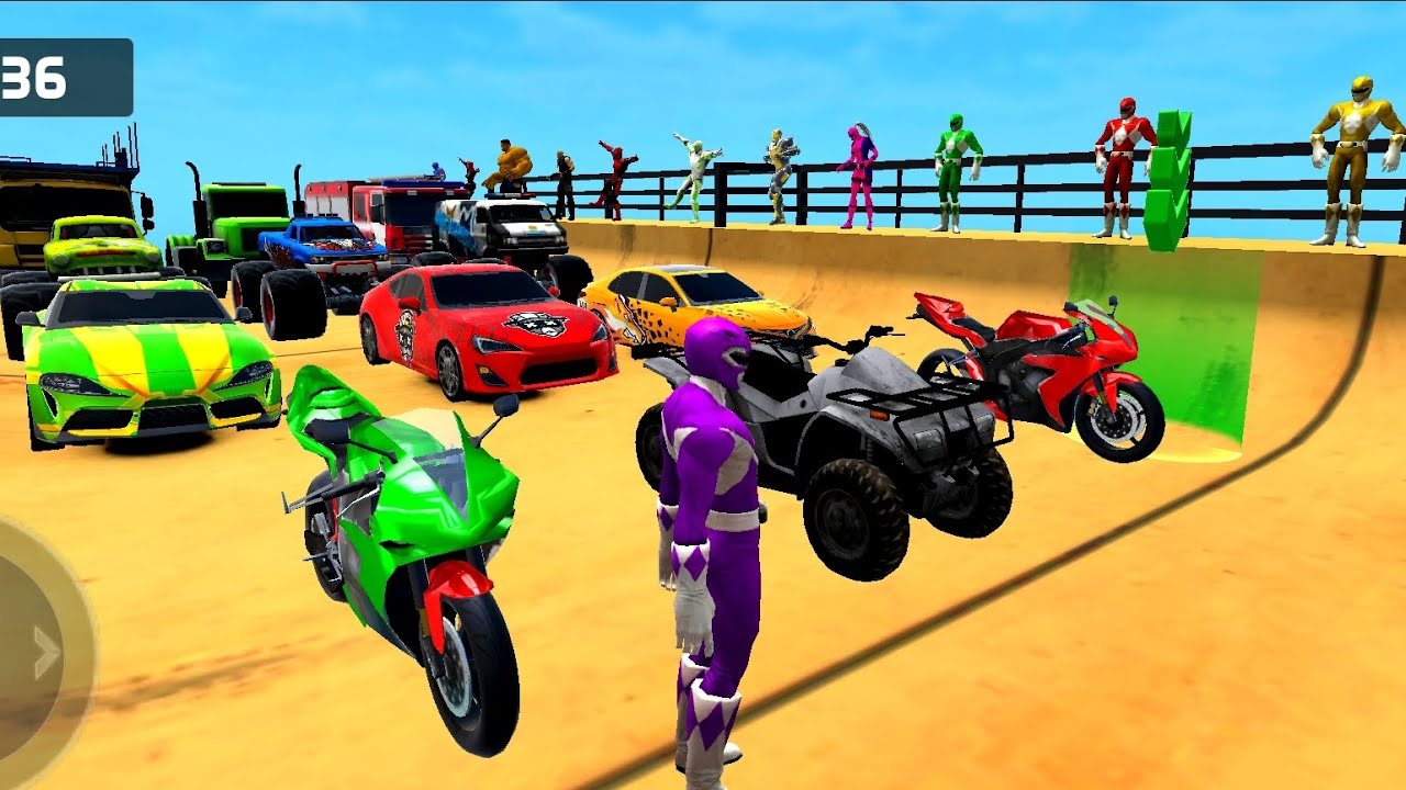 Continuation next epic challenge jump ramp moud chilliad spidermen BMW cars Audi Monster Truck GTA V