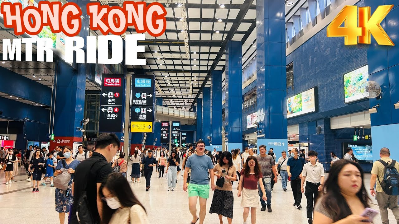 📍Hong Kong 4k | MTR Ride From East Rail Line (Tai Wai ) to Hong Kong Island (SYP)