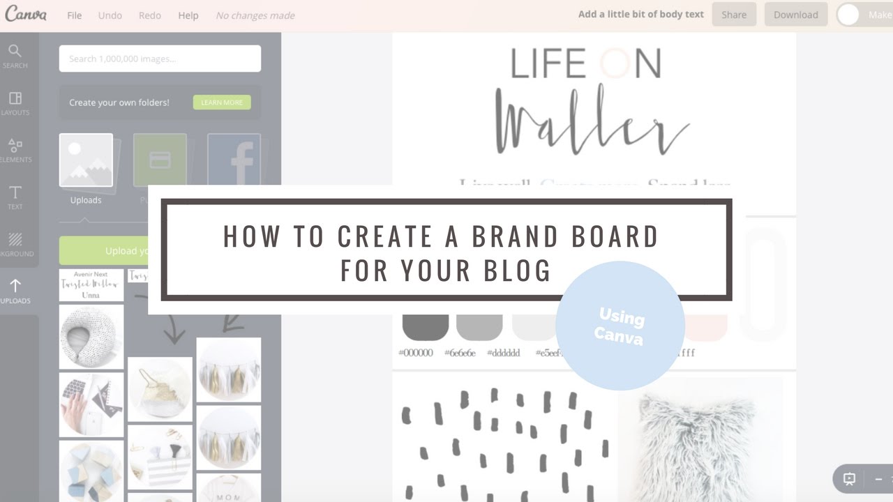 How To Create A Brand Board For Your Blog Using Canva