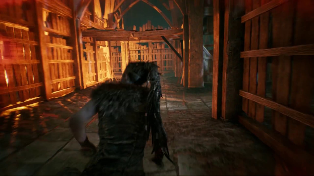 Hellblade: Senua's Sacrifice - Swamp Shard Trial: Avoid Fire Monster in Maze, Rune Door Puzzle