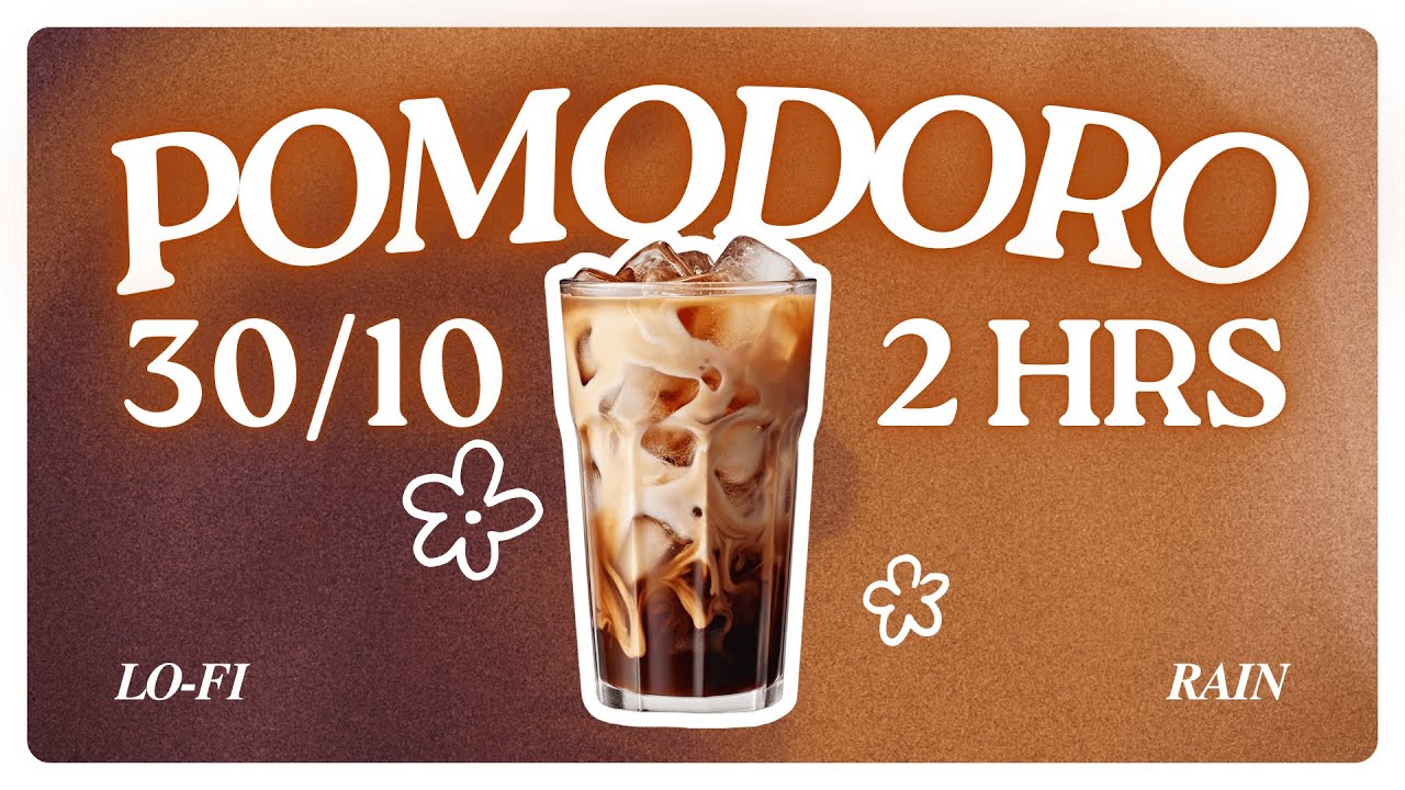 𝟸𝙷𝚁 ☕ 𝐢𝐜𝐞 𝐜𝐨𝐟𝐟𝐞𝐞 30/10 pomodoro timer | cozy jazz lofi music with pink noise | study with me 🤍