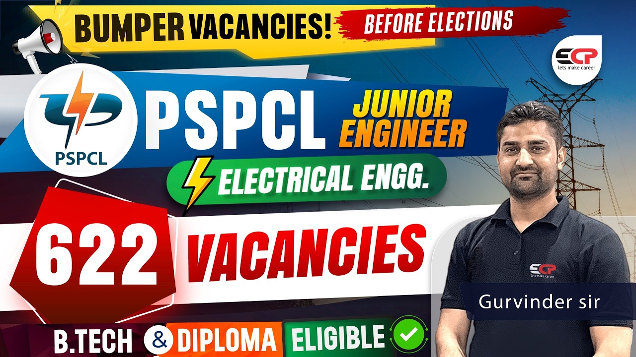 BTech & Diploma allowed, 622 Bumper Vacancies, PSPCL JE Electrical Recruitment Notification 2026