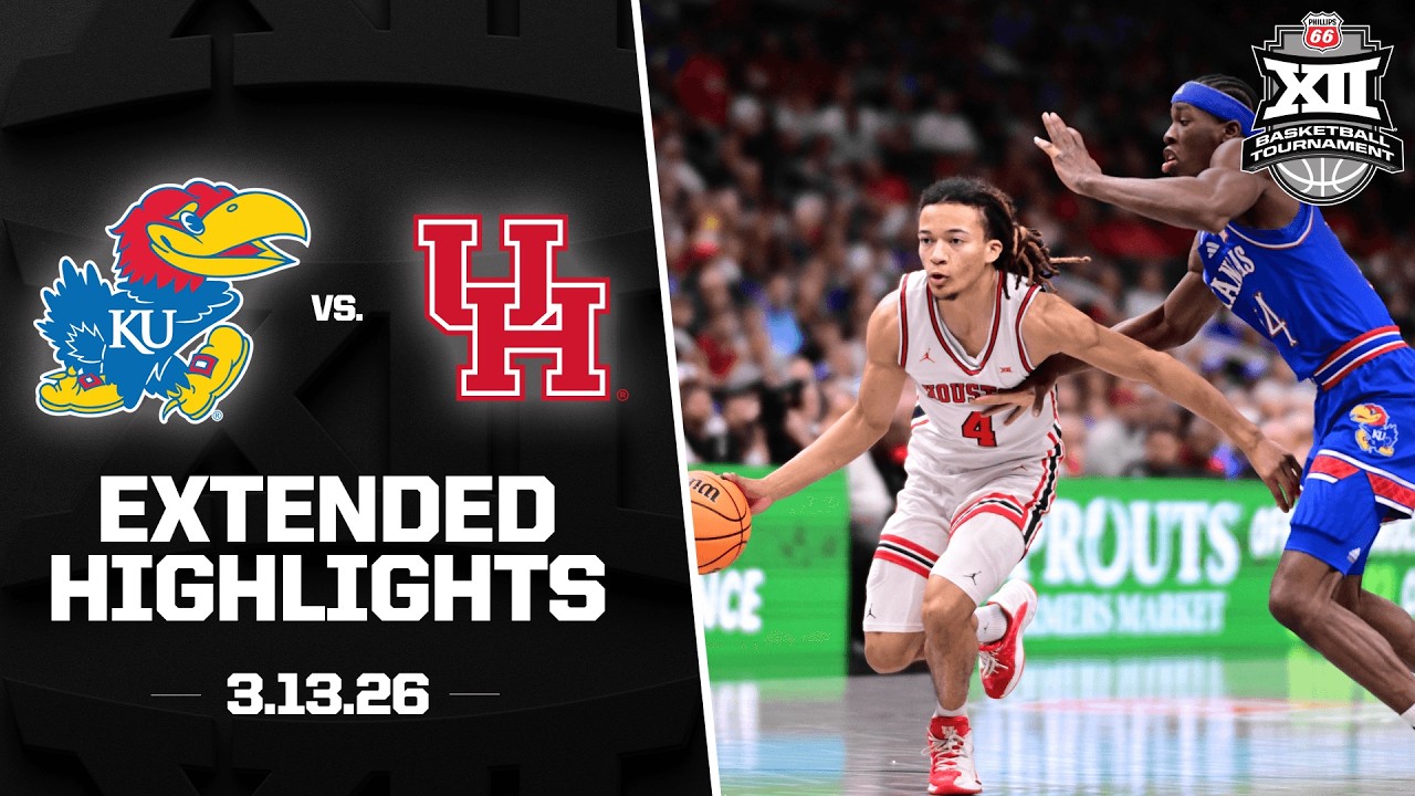 Kansas vs. Houston Extended Highlights | 2026 Phillips 66 Big 12 Men's Basketball Tournament