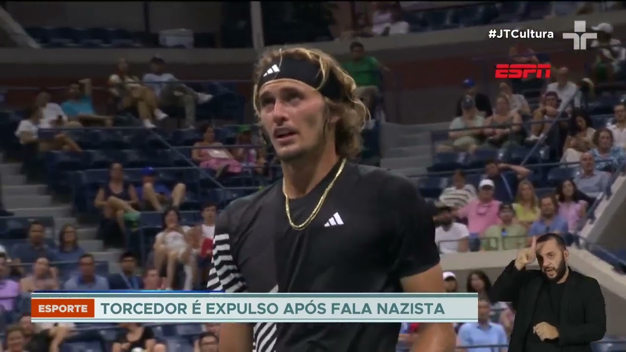 US Open: tenista Zverev interrompe partida após ouvir fala nazista de torcedor alemão