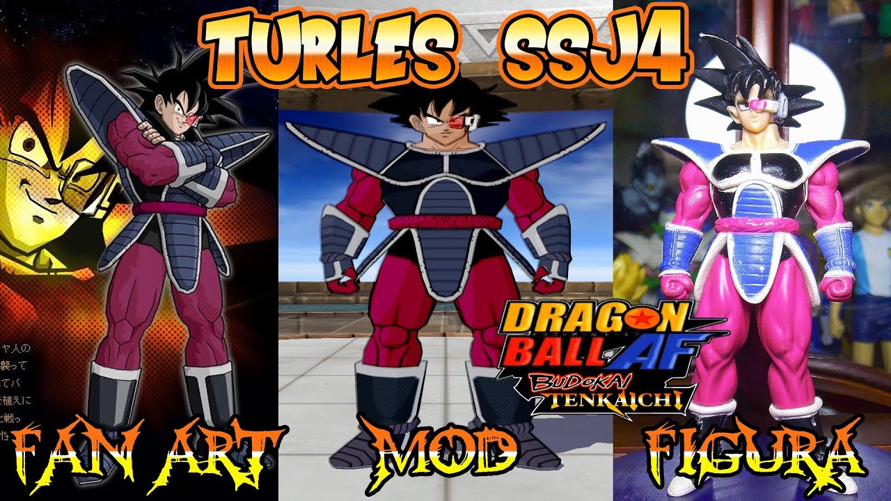 Turles SSJ4 Fan Art MOD DBZ Budokai Tenkaichi 3 BT3 y Figura Dragon Ball AF 2007