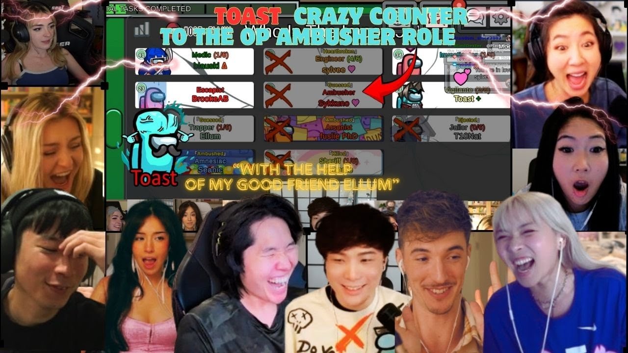 (Multi POV) Lobby REACTS to Toast's Crazy Counter to Sykkuno's OP Ambusher Role! ft Pokimane Fuslie