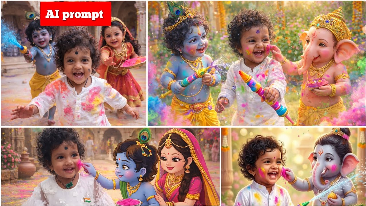 20+ holi baby prompt| holi theme baby photoshoot| holi baby ai prompt| holi Theme prompt #holi2026